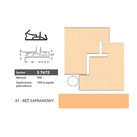 Deventer Uszczelka do drzwi zewnętrznych S7672 – 150 m Beż safranowy