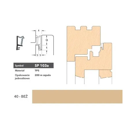 Deventer Uszczelka okienna krawędziowa SP103a - 200m Beżowy