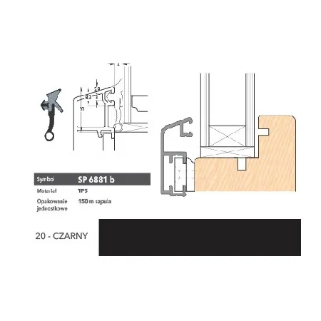 Deventer Uszczelka okienna SP6881b – 150 m Czarny