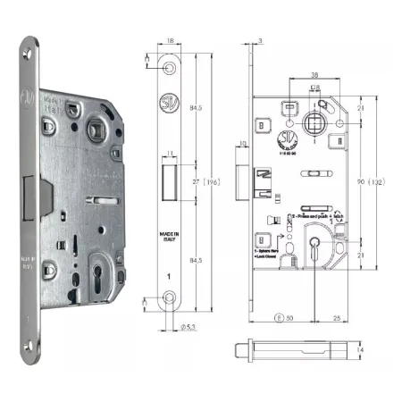 STV ZAMEK MAGNETYCZNY 90KL E=50mm Chrom