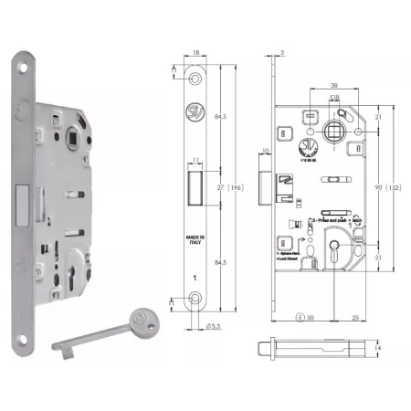 STV ZAMEK MAGNETYCZNY 90KL E=50mm Chrom matowy