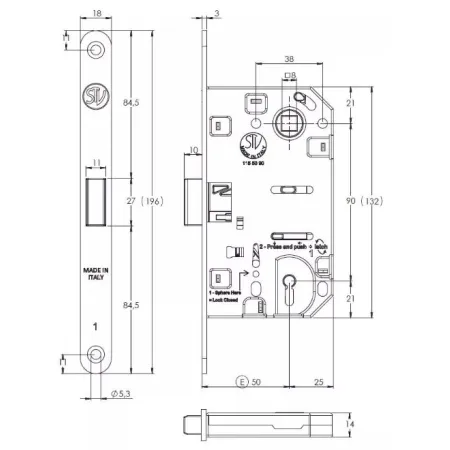 STV ZAMEK MAGNETYCZNY 90KL E=50mm Nikiel matowy