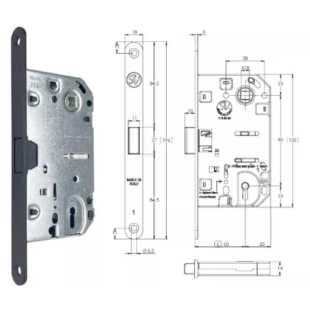 STV ZAMEK MAGNETYCZNY 90KL E=50mm Czarny