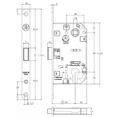 STV ZAMEK MAGNETYCZNY 85WB E=50mm Nikiel matowy