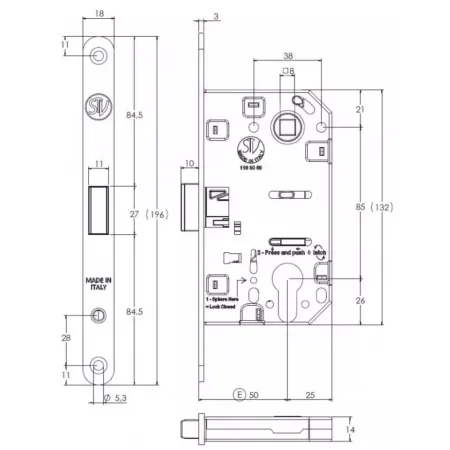 STV ZAMEK MAGNETYCZNY 85WB E=50mm Biały