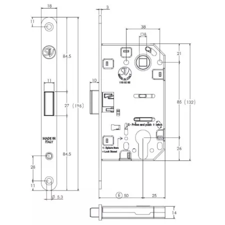 STV ZAMEK MAGNETYCZNY 85WB E=50mm Czarny