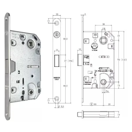 STV ZAMEK MAGNETYCZNY 96WC E=50mm [KWADRAT 6mm] Chrom