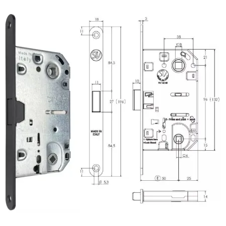 STV ZAMEK MAGNETYCZNY 96WC E=50mm [KWADRAT 6mm] Czarny