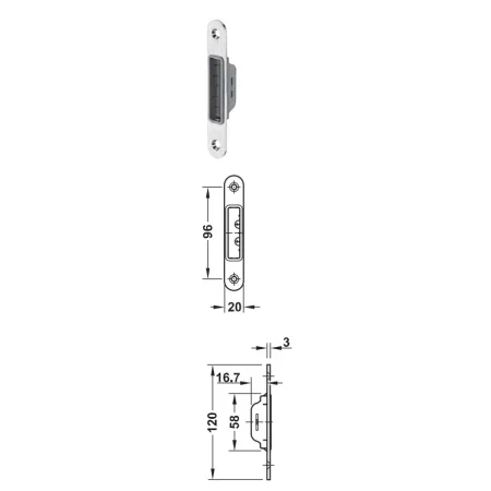 Hafele Zaczep do zamka magnetycznego KFV 116 Stal nierdzewna