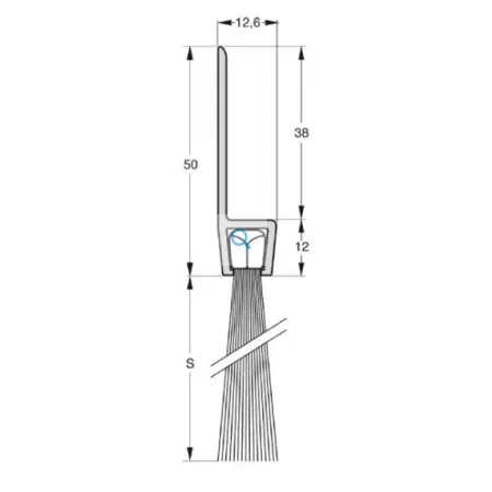 UE USZCZELKA SZCZOTKOWA H8-80 ALUMINIUM 1m 