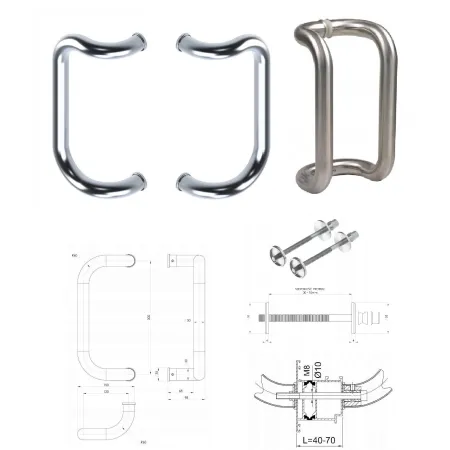 Wala  Pochwyt obustronny M2 aluminiowy fi 30 mm, x = 300 mm Stal nierdzewna szlifowana