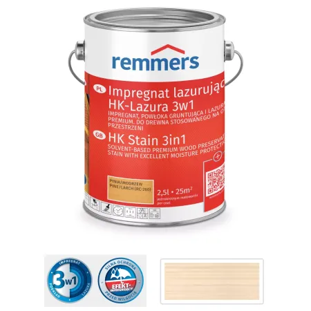 remmers Impregnat lazurujący do drewna HK-Lazura 3w1 0,75L Biały