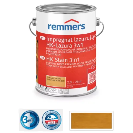 remmers Impregnat lazurujący do drewna HK-Lazura 3w1 2,5L Dąb rustykalny