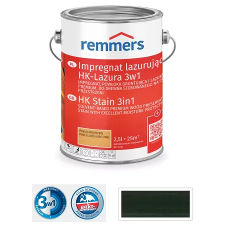 remmers Impregnat lazurujący do drewna HK-Lazura 3w1 200ml Heban